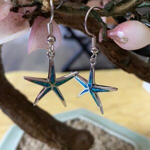 Vintage 925 fire opal earring